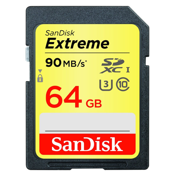Карта пам'яті SanDisk 64 ГБ SDXC C10 UHS-I U3 R90/W40 МБ/с 4K Extreme